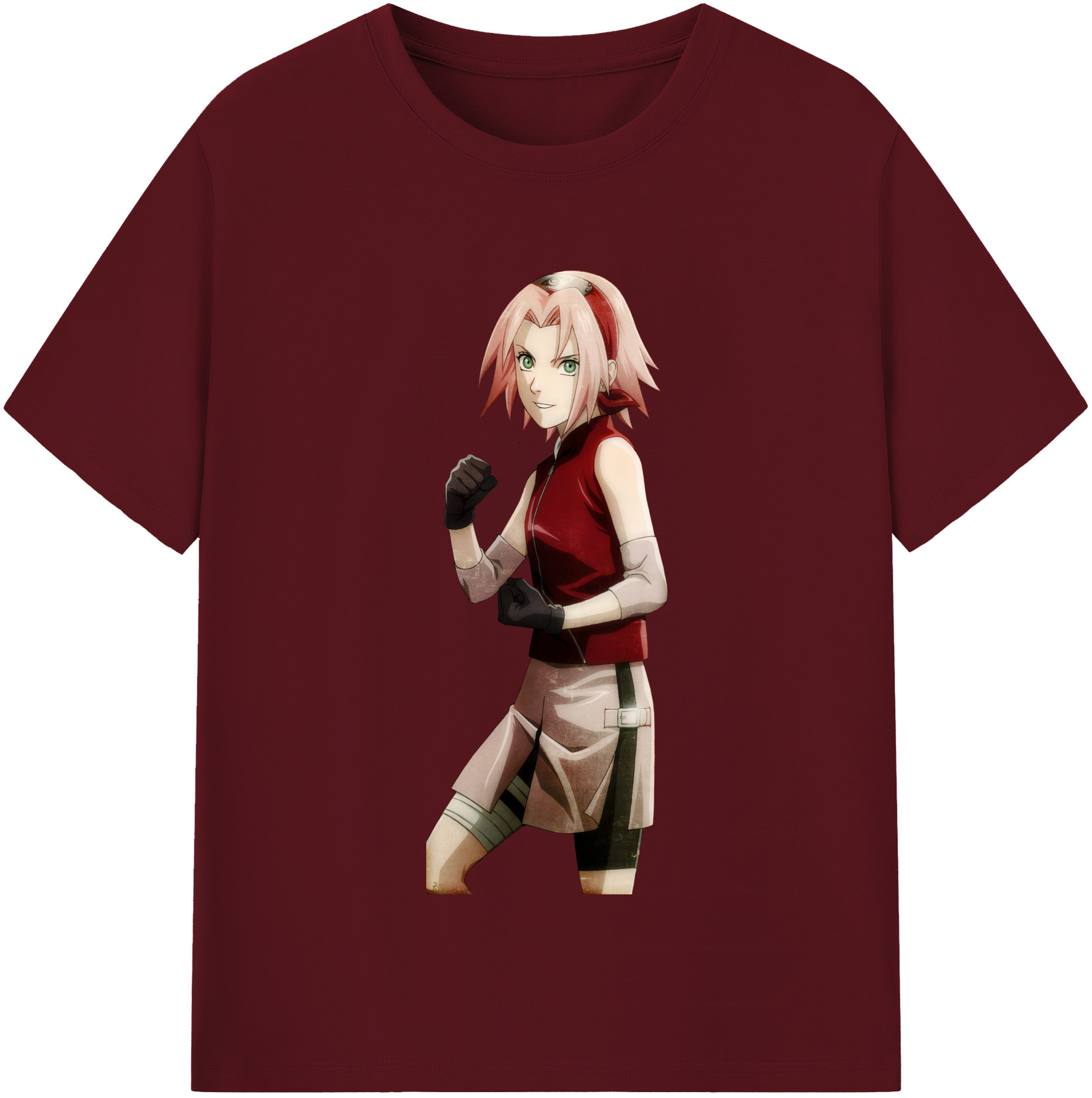 （画像用） NARUTO -ナルト- 春野サクラ Haruno Sakura 綿100％半袖Tシャツ（フロントプリント）